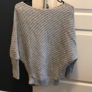 Grey sparkle dolman sleeve sweater.